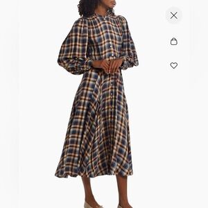 Doen women’s plaid balloon sleeve dress
